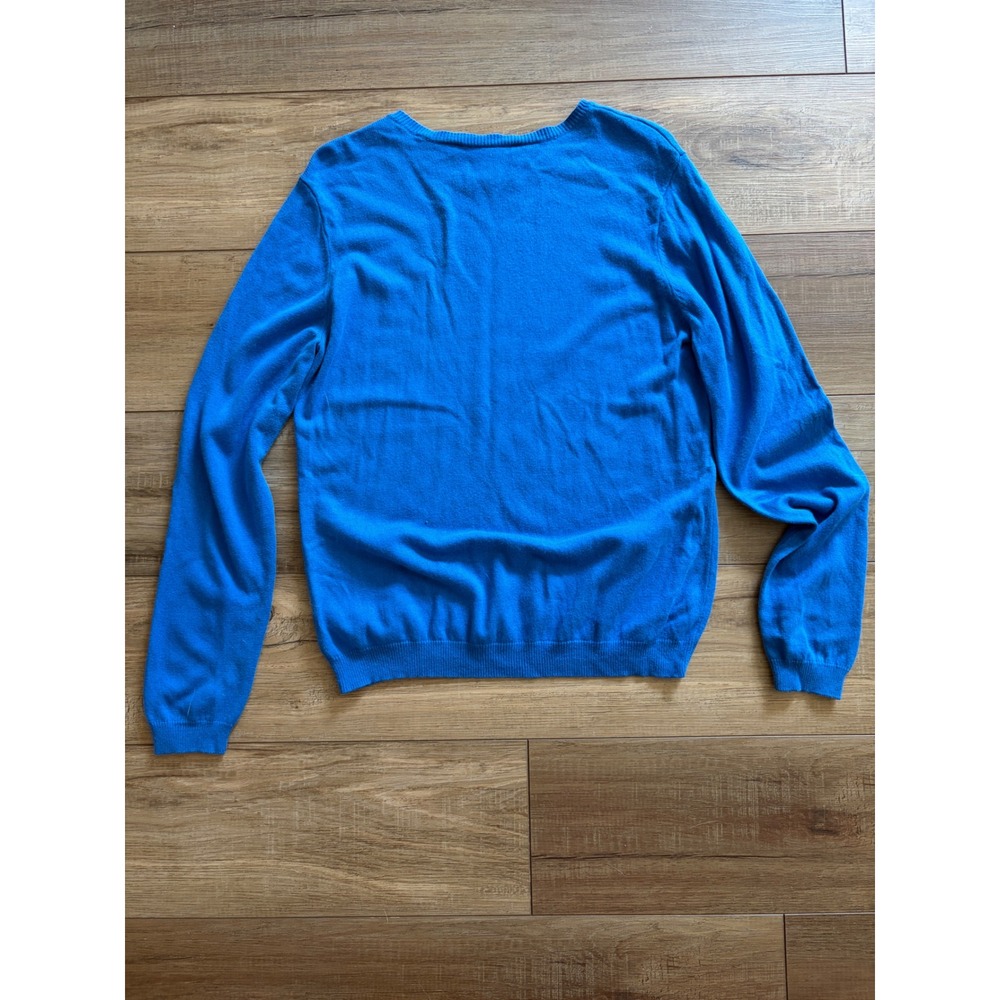 Lauren Ralph Lauren Blue Silk Cashmere Crewneck Sweater XL Long Sleeve Knit